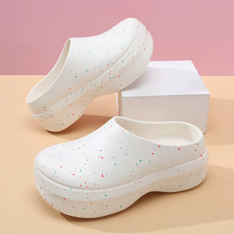 新款包头拖女夏季外穿防滑耐磨拖鞋 EVA厚底增高透气不臭脚厨师鞋