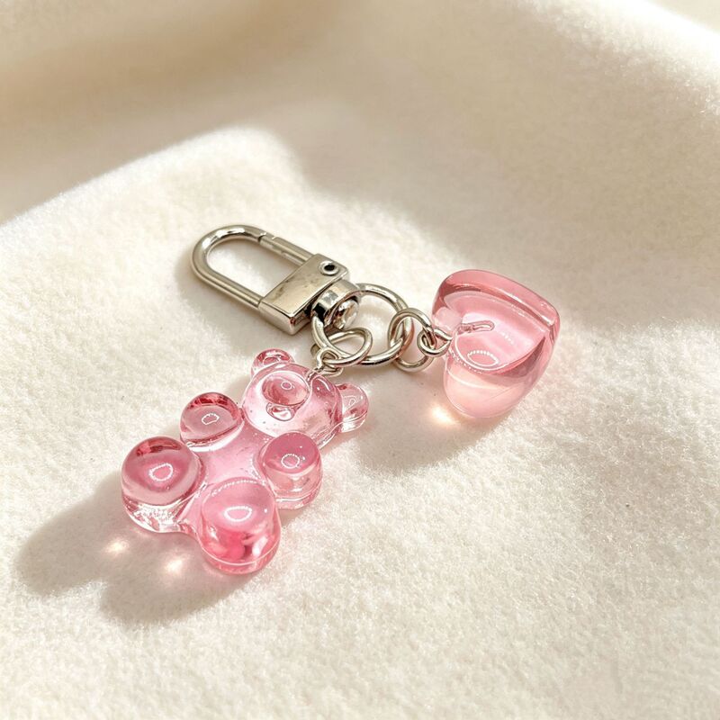 Candy-colored gummy bear keychain, cute bear pendant for car keys and bag decoration, wholesale from manufacturer Candy-colored gummy bear keychain, cute bear pendant for car keys and bag decoration, wholesale from manufacturer