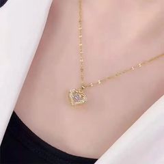 震え音が爆発した海洋の心が動くネックレスの女性気質が輝いている心のペンダントファッション