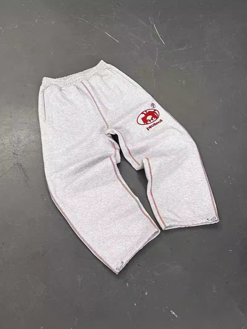 Transfronterizos pantalones deportivos de otoño y invierno bordados letras calles pantalones de marca de moda casual pantalones recto comercio exterior