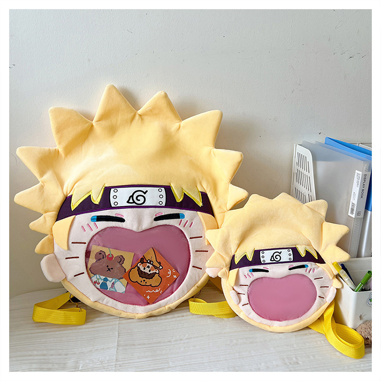 Japanese and Korean style ita-bag, cute large-capacity women's crossbody bag with doll design, perfect for school or class.