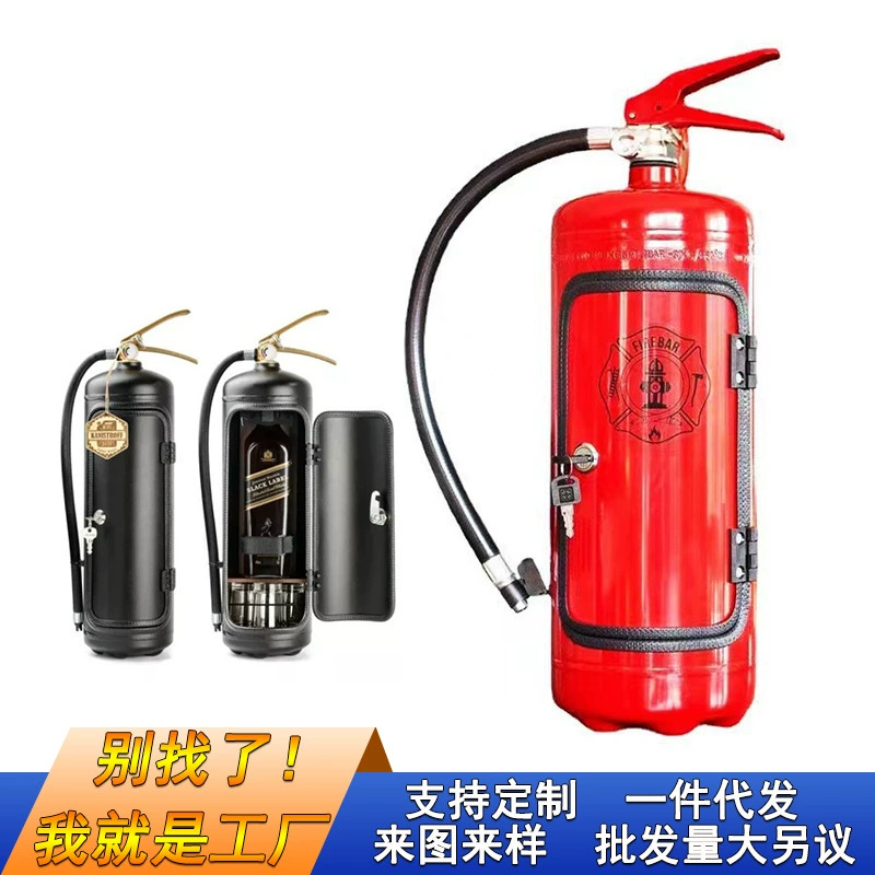 Новинка: Металлический винный шкаф в форме огнетушителя для мужчин, креативный органайзер для вина, декоративный элемент для интерьера