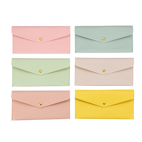 Leather Multicolor Pencil Case Handbag Stationery and Cosmetic Storage Hand-held Canvas Bag Wholesale