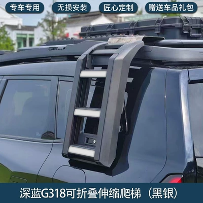 Roof rack — appearance kit - dark-blue-g318-ladder-black-and-silver-non-destructive-installation