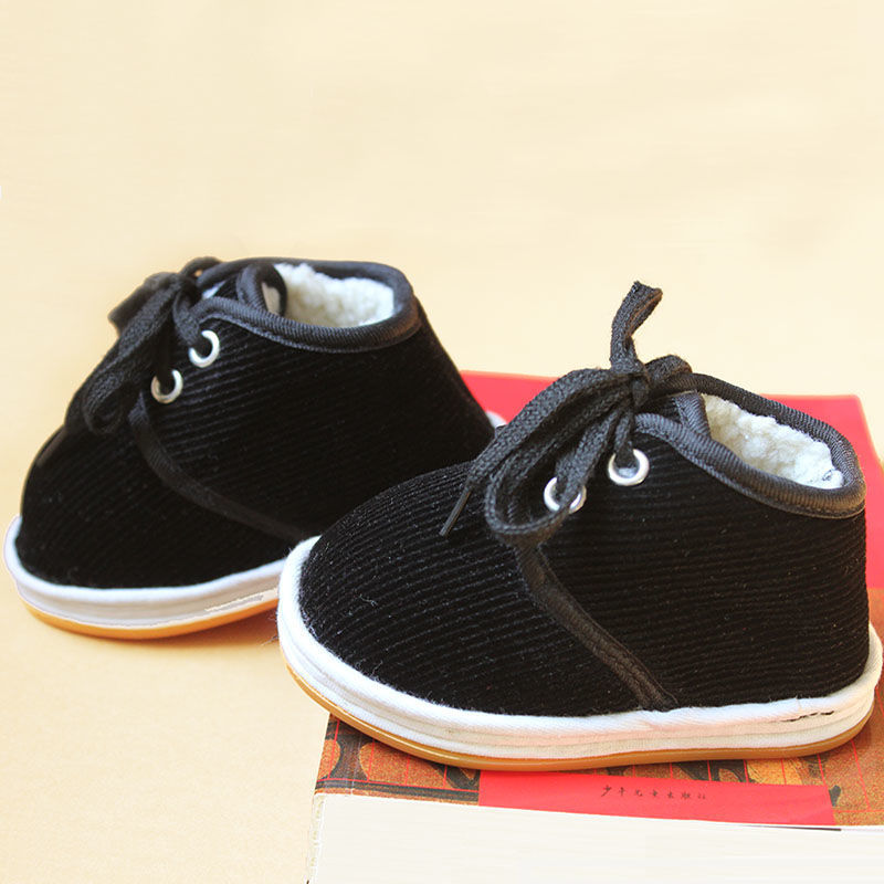 Baby cotton shoes handmade winter velvet warm toddler shoes 1-2-3…
