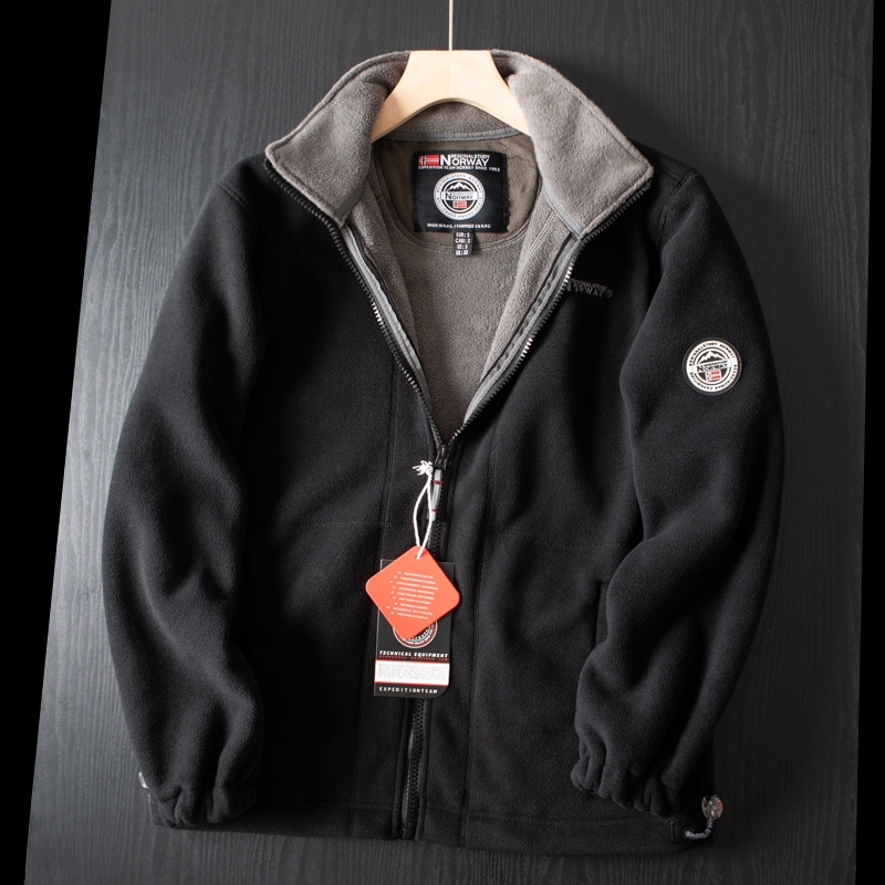Men's Winter Fleece Jacket Cold Proof Warm Outdoor Coat Large Size_voghion.com