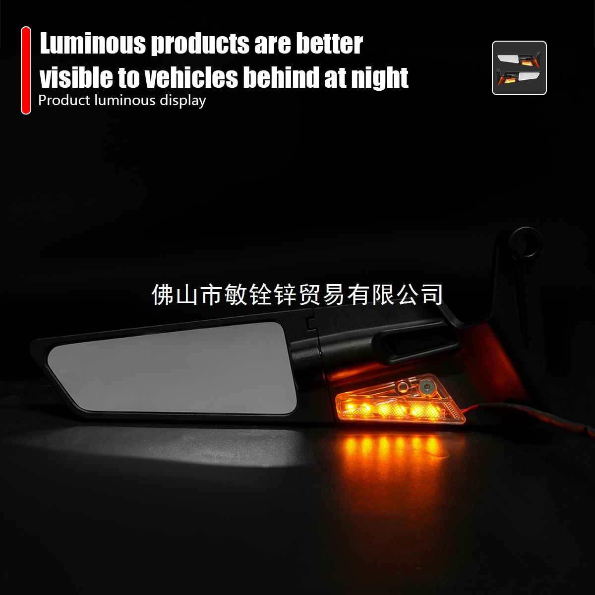 Espejo retrovisor de motocicleta con luz de dirección para Kawasaki Z1000 Z900 Z800 Z750 Z650 Z400