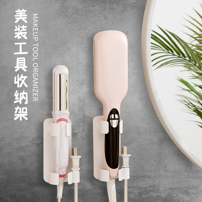 家庭用穴なしヘアドライヤー棚トイレ壁掛け式ヘアアイロン収納棚浴室ストレート櫛棚|undefined
