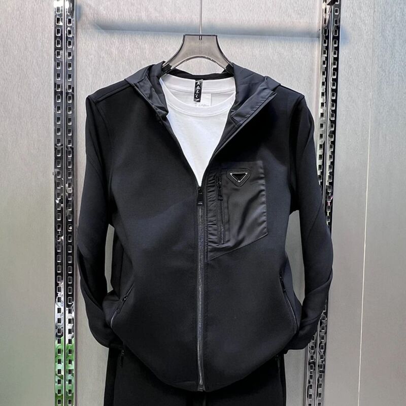 Men's New Sports Suit, Autumn Casual Suit, Fashionable Hooded Cardigan Jacket, Trendy Two-Piece Set, Versatile
