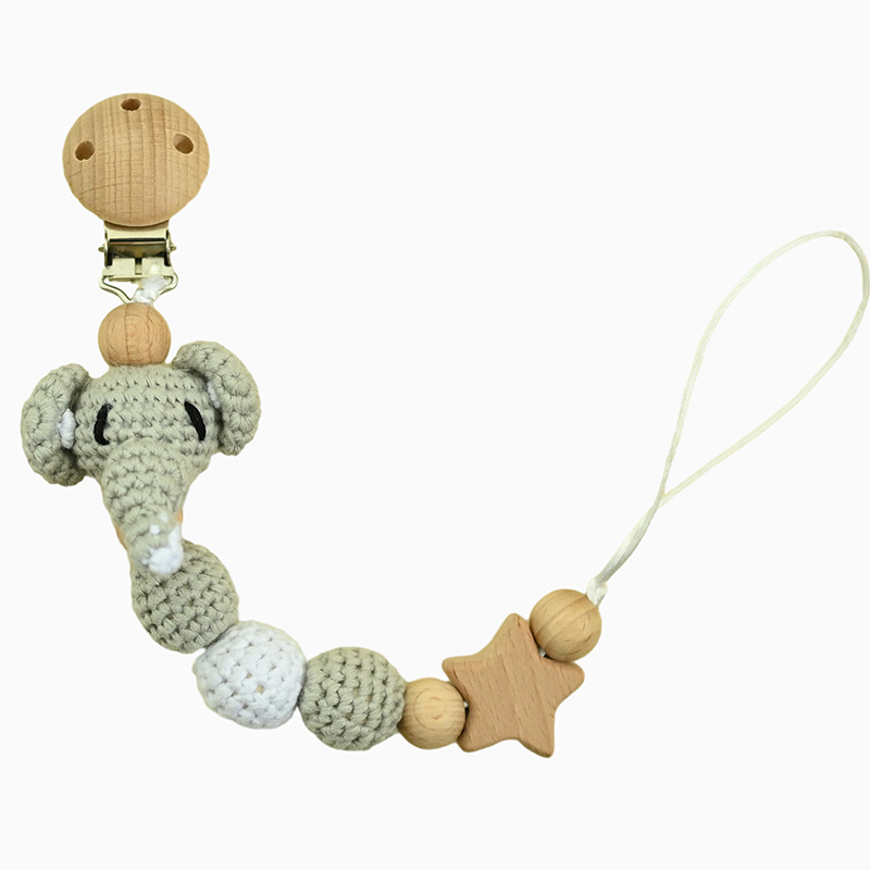 Nuevos animales de dibujos animados diy cadena de tetina de látex para bebés acariciar clip de tetina de goma