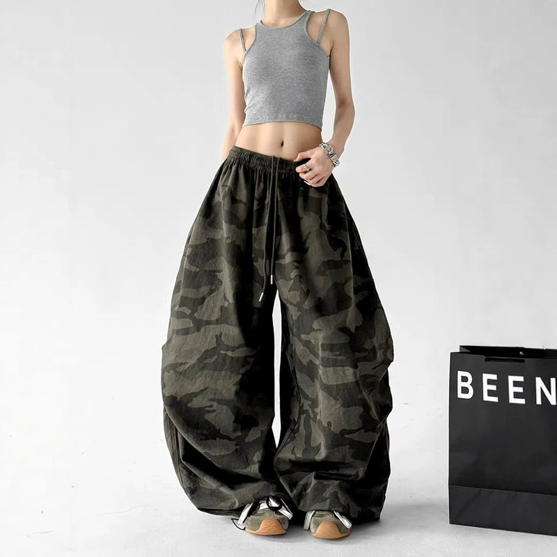Loose Hip-Hop High Street Trendy Camouflage Casual Pants for Women, Summer Drapey Street Dance Kpop Jazz Dance Pants Loose Hip-Hop High Street Trendy Camouflage Casual Pants for Women, Summer Drapey Street Dance Kpop Jazz Dance Pants