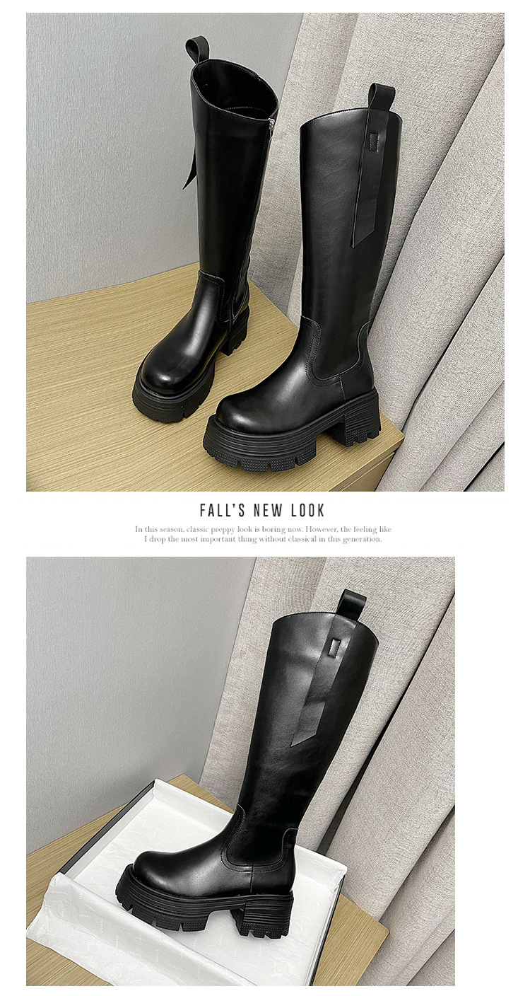 Thick soled, slim to the knee, long tube for women in winter 2024, new small height, height increasing and plush warm_voghion.com