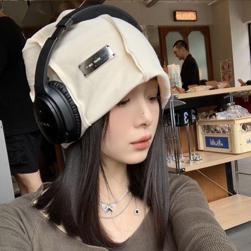 帽子とウィッグが一体化した女性の肩までの長さのショートヘア、頭囲が大きい、パイル帽子、レトロなニット帽、パイル帽子、ウィッグセット|undefined