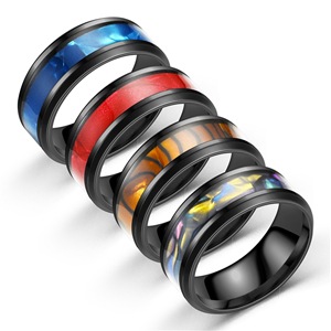 Wholesale Fashion Drip Oil Stainless Steel Couple Ring Nihaojewelry display picture 1