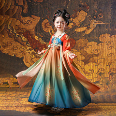 Girls' Hanfu 2024 Spring and Autumn New Design National Trend Tang Palace Night Banquet Children's Ancient Costume Ruqun Chinese Style Performance Dress
