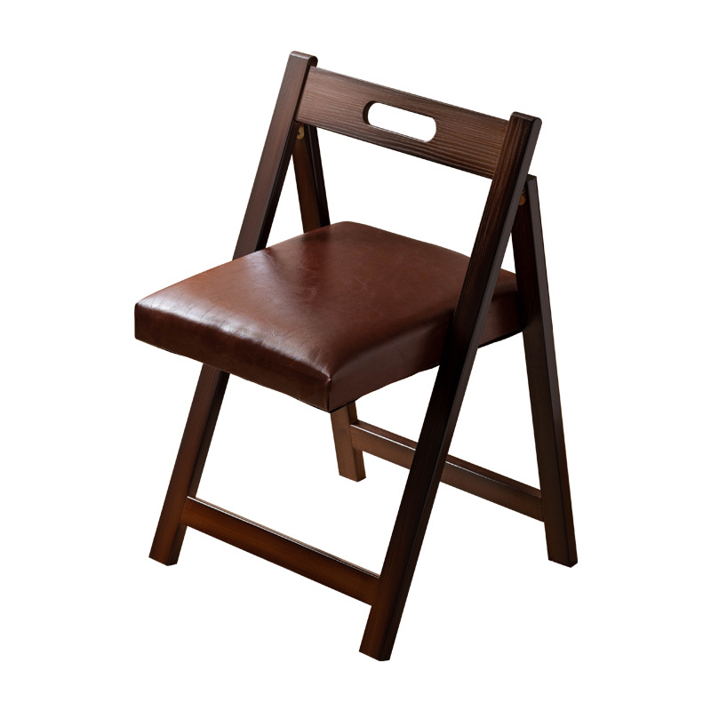 Silla plegable de madera sólida silla de comedor con respaldo cómodo escritorio simple silla de oficina silla de ocio multifuncional sin instalación