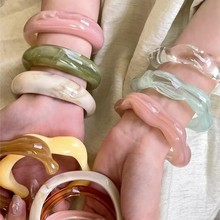 复古晕染齿轮花朵手镯新款ins小众时尚百搭手环轻奢高级感手饰女