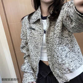 小香风短款外套女春秋2025新款高级设计感小众复古港风chic棒球服