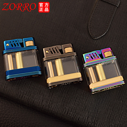 Zorro Kerosene Lighter Z716 Winter Light Transparent Ejection Transparent Chamber Men's Lighter Gift Wholesale
