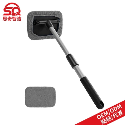 Car cleaning tools | Brush Set - 1-square-plastic-piece-2-gray-cloth-covers