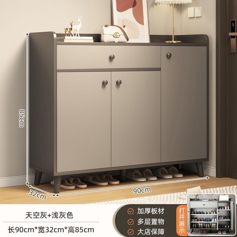 靴キャビネットホームドア 2025 新しいホットスタイル屋内玄関キャビネット一体型収納キャビネット無垢材脚多層靴ラック|undefined