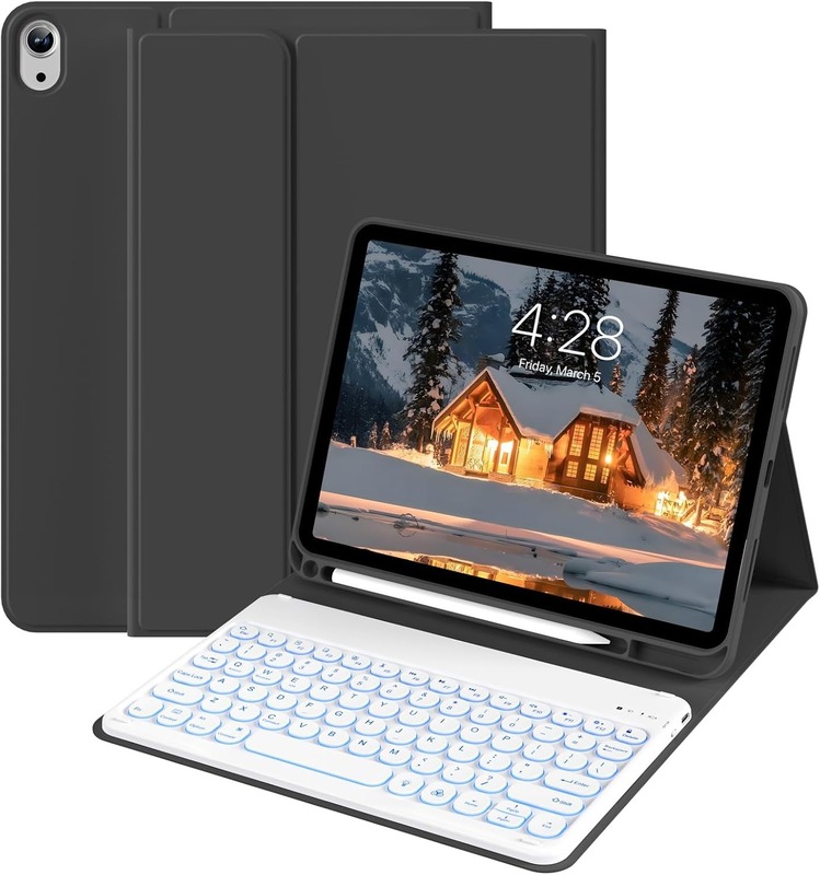 Apple 2025 iPad air 11 世代保護ケース Air13 タブレットレザーケース磁気 Bluetooth キーボードペンスロット付き|undefined