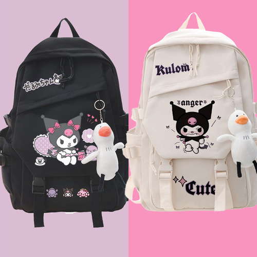 Kuromi peripheral cute backpack cartoon pattern student large capacity casual school bag fashionable personalized backpack