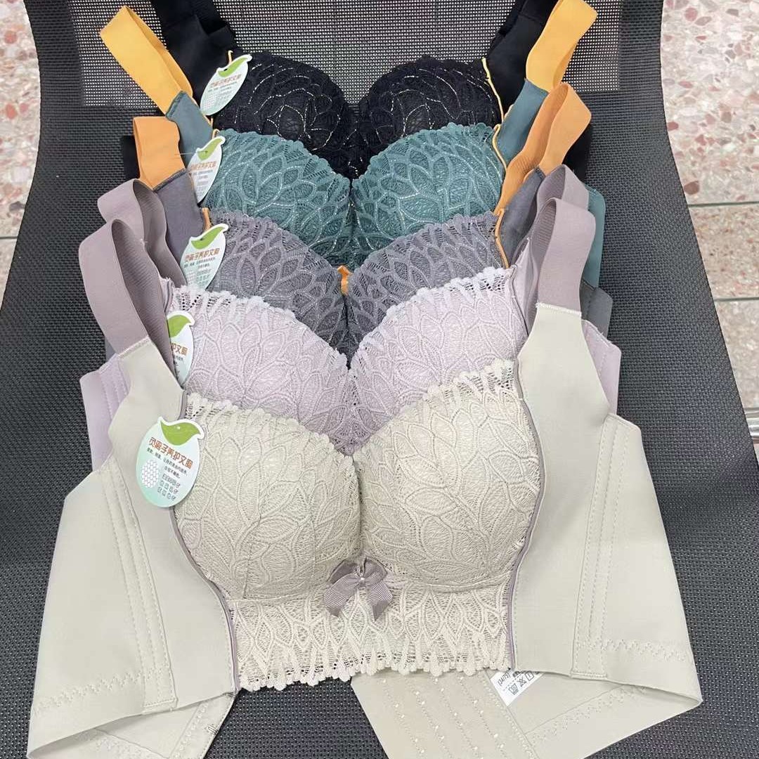Nuevo sujetador de alta calidad de moda de encaje jacquard transpirable ajustable confortable tipo de botón múltiple tipo de ropa interior de mujer