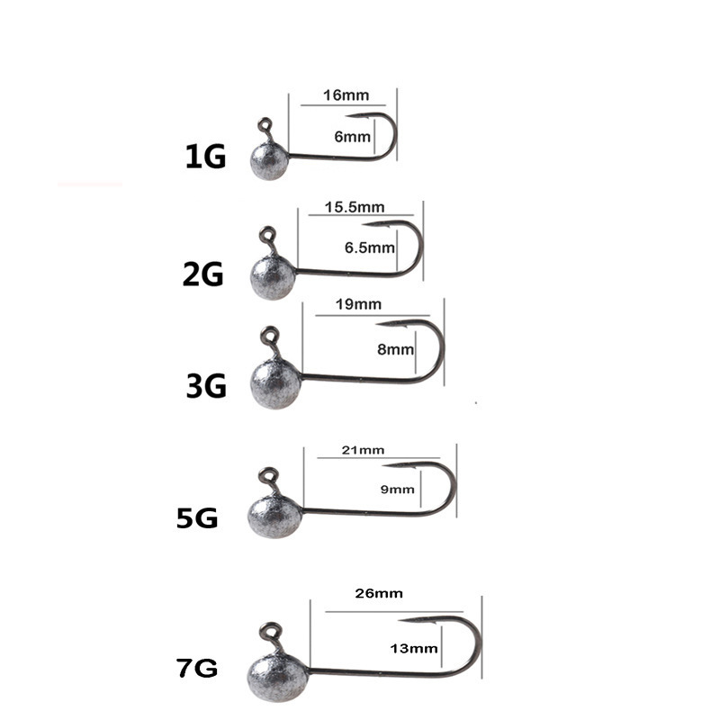 Pesca de raíz pequeña raíz gancho de plomo gancho de tira delgada 1g1.5g2g3g5g7g color primario Luya cebo gancho de plomo raíz pesca Micro