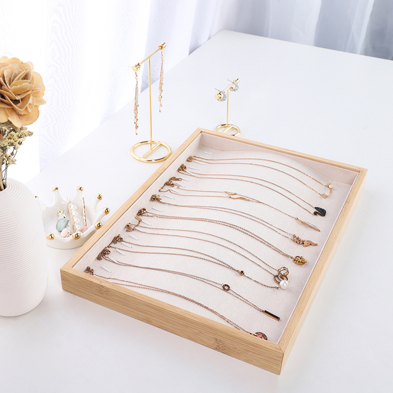 实木珠宝项链手链首饰盘 饰品珠宝收纳盘首饰展示陈列拍摄道具