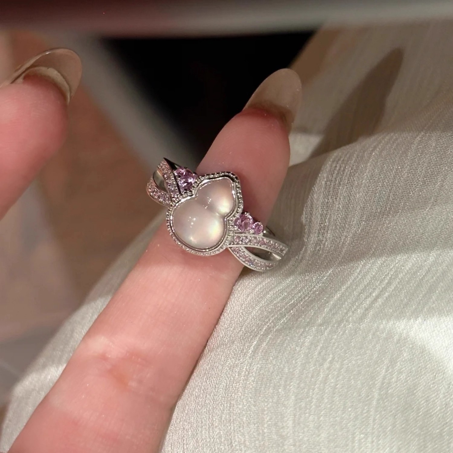 Pink Lady Designer Ring Eis Transparenter Kürbis Diamant Ring_voghion.com