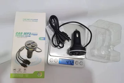 G45 Car Mp3 Fm Bluetooth Receiver Transmitter Player Car Charger with Three-In-One Charging Cable Led Colorful (Car mp3) - g45-bare-metal-manual-bag