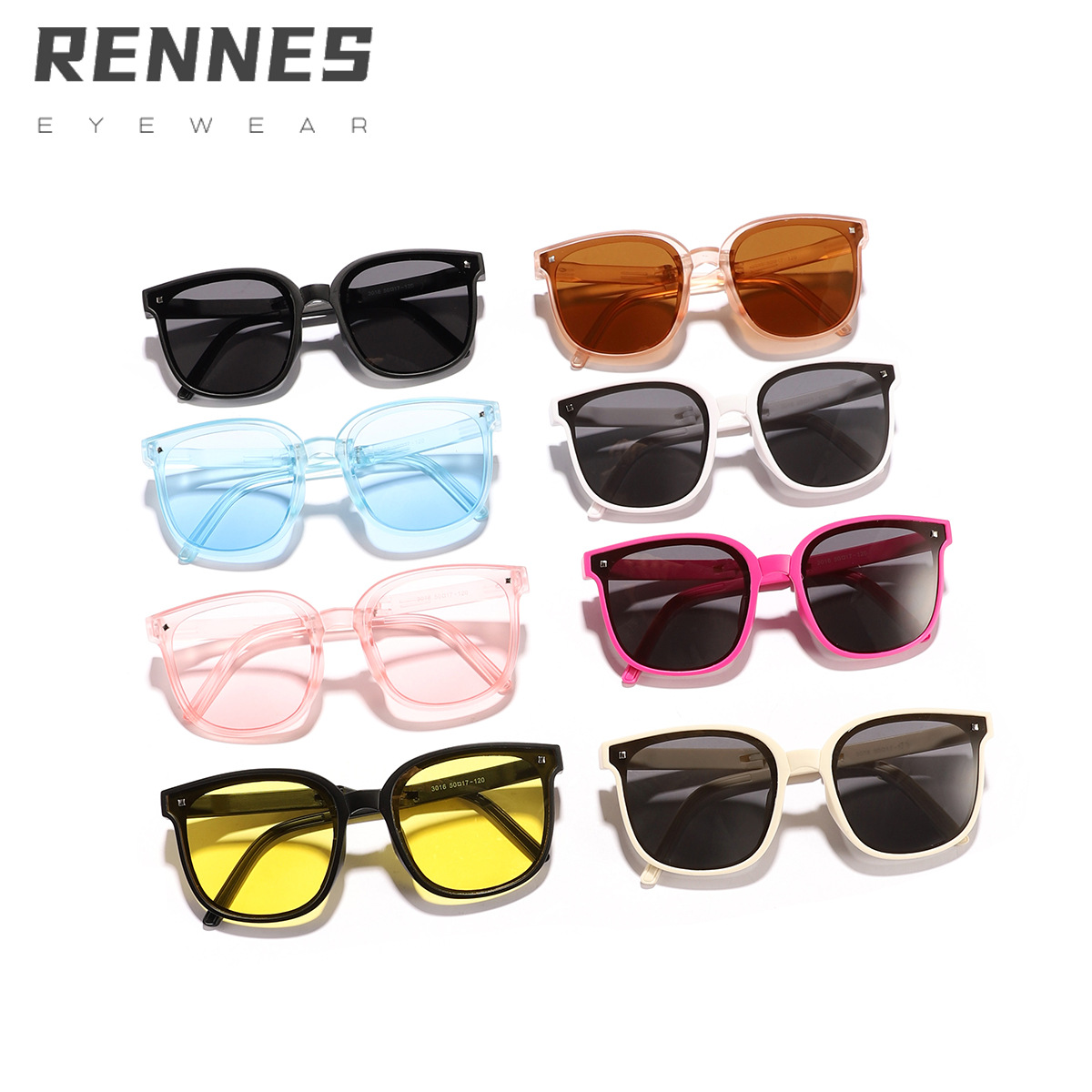 Gafas de sol con montura cuadrada con clavos de arroz plegables para niños nuevas transfronterizas