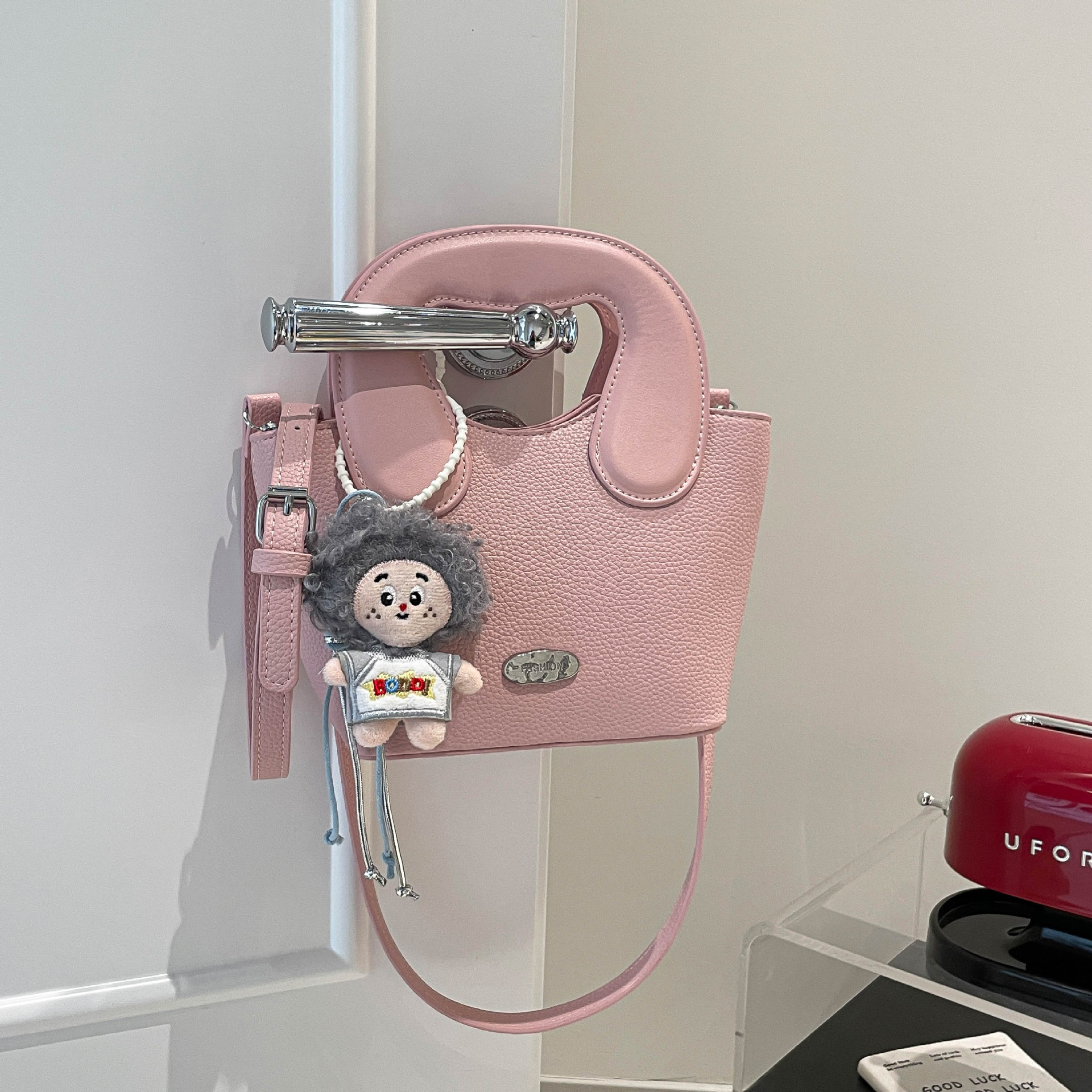 Transfronterizos Europa y América diaria sensación litchi mini bolso de mano nicho padres e hijos bolso de cubo de dopamina lindos mochila image 4