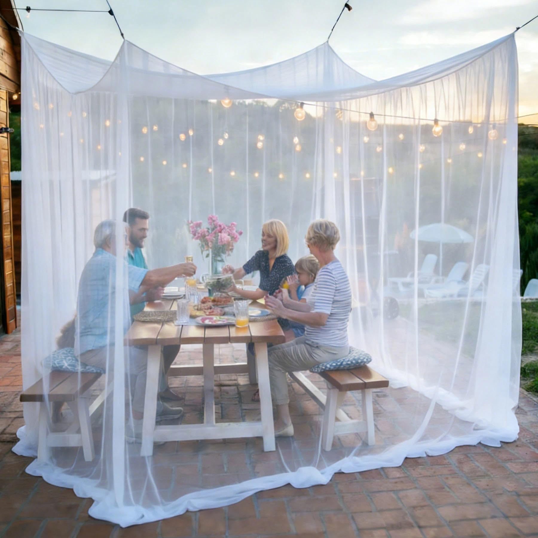 Outdoor Hanging Table Mosquito Net, Breathable Mesh Bug Screen Canopy, Foldable Insect Net For Garden Patio Picnic & Camping_voghion.com