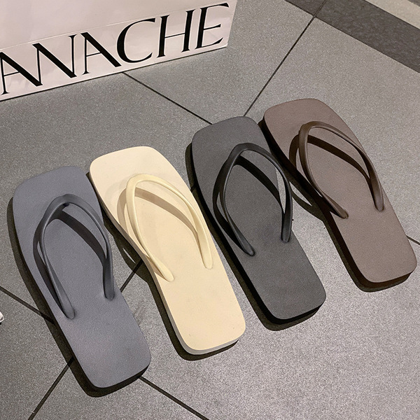 Summer Japanese solid color flip flops