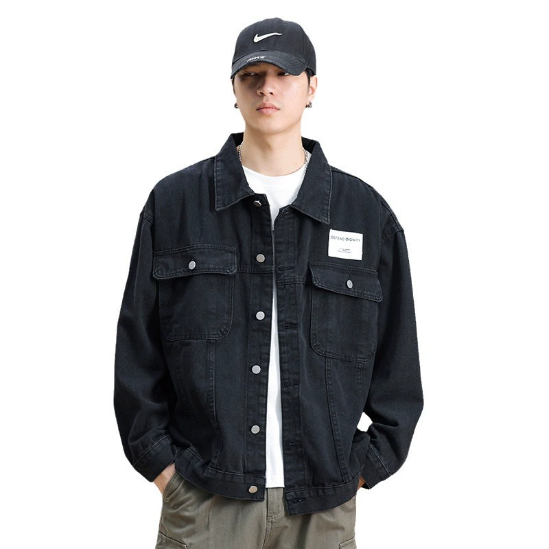 Джинсовая мужская универсальная ретро куртка oversize