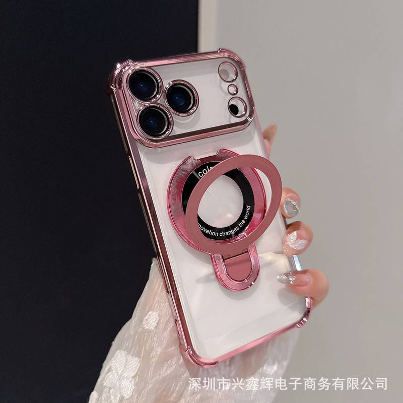 新款支架iPhone 17Pro磁吸无线充四角手机壳苹果16全包镜头保护套|undefined