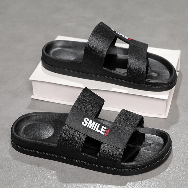 Zapatillas para uso exterior de los hombres, baño en casa, sandalias antideslizantes de fondo suave para interiores