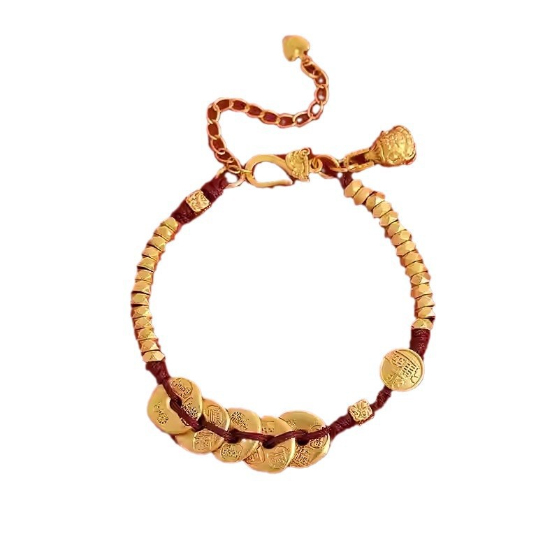 Nuevo estilo chino Lucky Nafu Año de nacimiento Pulsera de hilo rojo Moda Pulsera de todo fósforo Pulsera de temperamento de lujo ligero de nicho