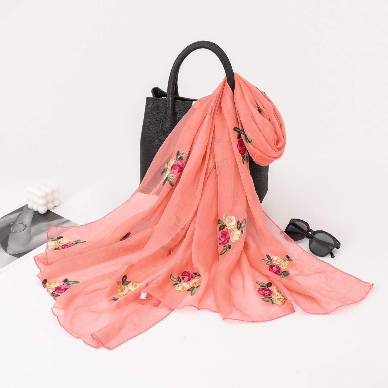 피치 핑크(세 꽃 쉬폰)