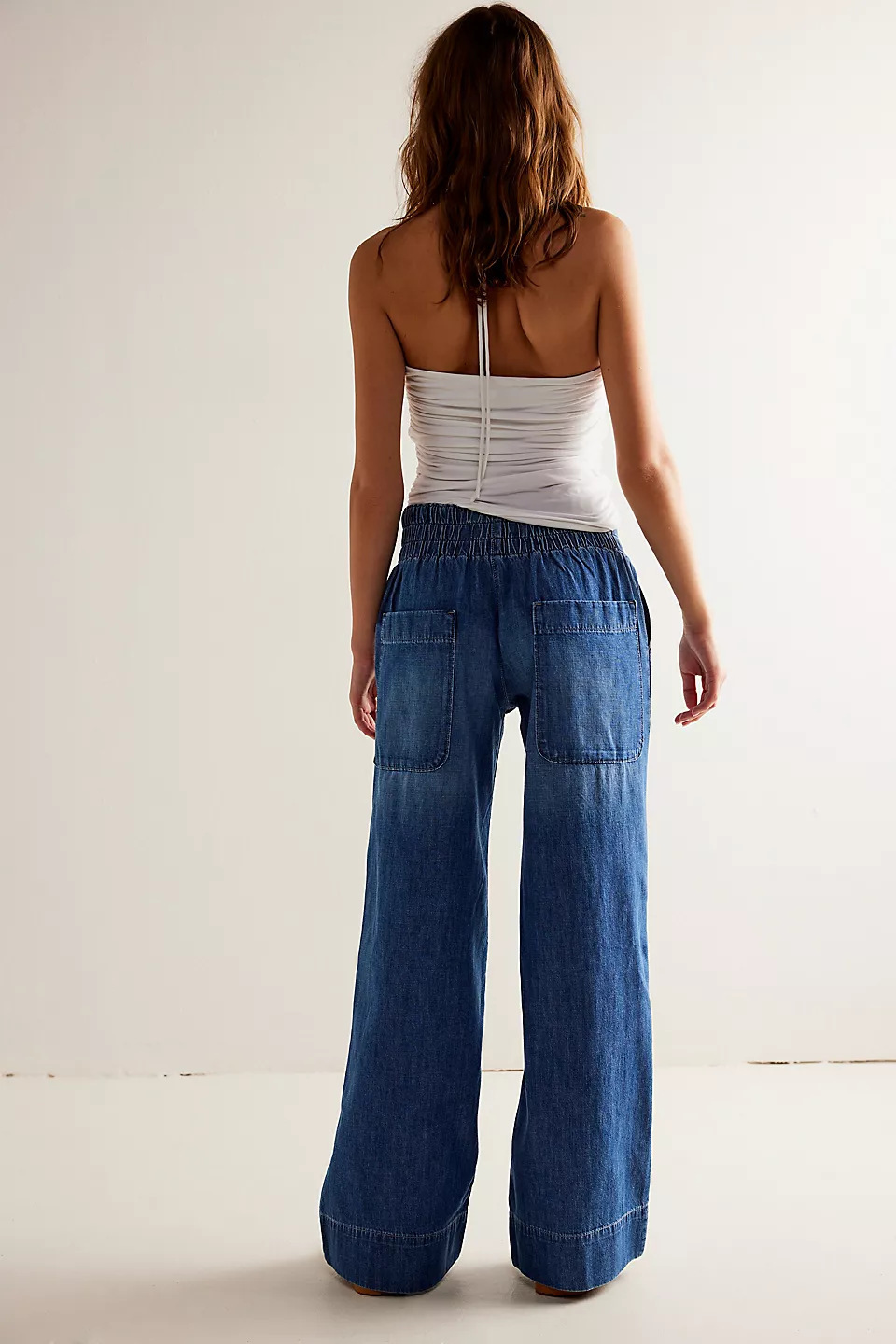 SC European And American Women's Fashion Stylish Low-waist Non-stretch Denim Pants, Trendy Loose Slimming Elastic Waist_ecoleips.com