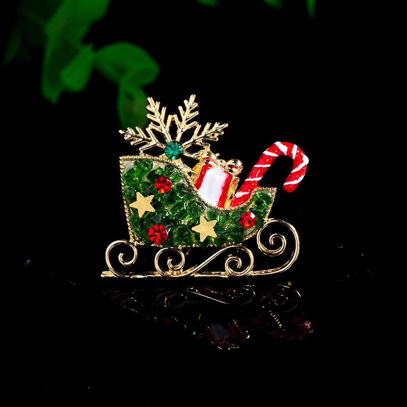 クリスマスのブローチのピンのエナメルの杖の雪の日の小さいプレゼントはセーターのカーディガンのマフラーを飾っています。