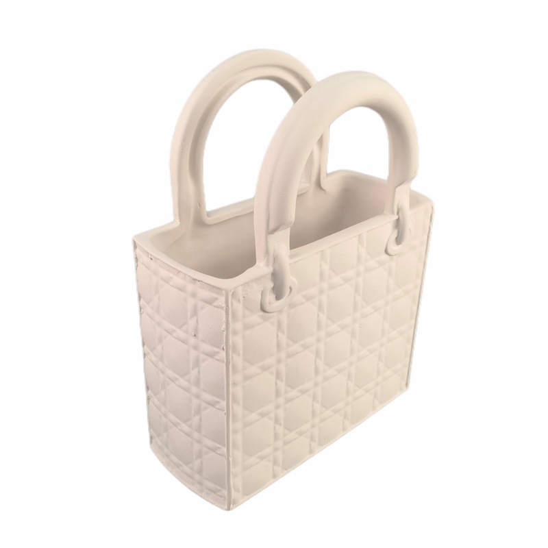 Bolsa de mano vintage canasta de resina vasos hidropónicos adornos de escritorio floral creativo simple vasos de cerámica moderna