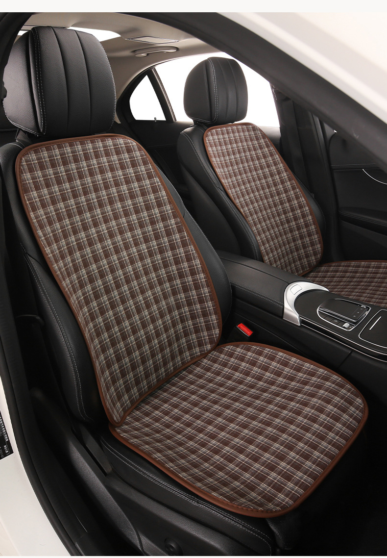 Retro Plaid Simple Breathable Four-Season Car Seat Cushion Suitable for Audi A3 A4L A5L Q3 Q5L Q2