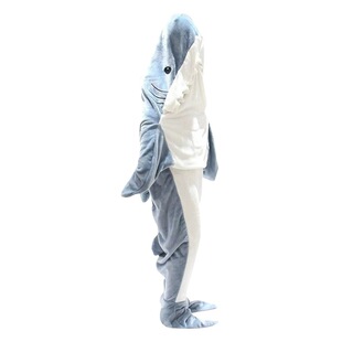 Cross-border shark sleeping bag adult student cartoon pajamas new jumpsuit flannel home wear sand carving sleeping bag