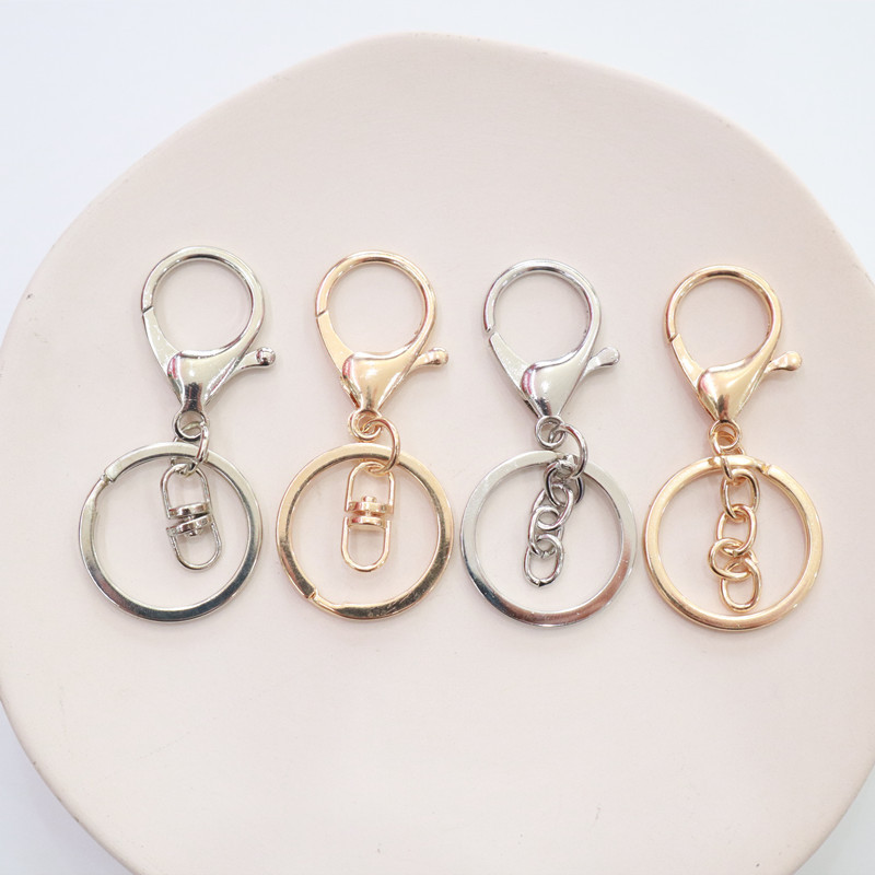 メッキ金属ロブスターのキーホルダー3点セットアクセサリーdiyアクセサリー自動車八字四字チェーンのキーホルダー|undefined