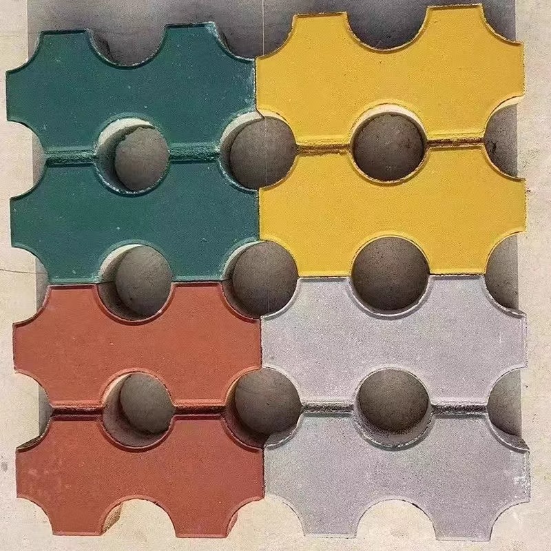 内蒙古包头五孔砖八字型植草砖井字草坪砖中孔草坪砖停车位植草砖