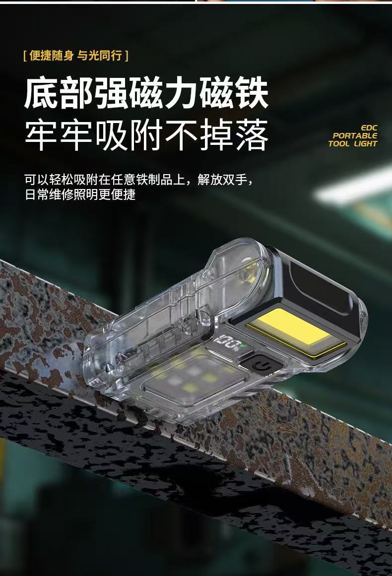 Cross-Border Led Work Light Cap Clip Light Flashlight Magnetic Multi-Function Auto Repair Light Work Light Cob Electric Display Portable