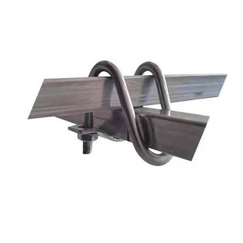 Square tube cross tube clip steel pipe fitting double U-shaped clip galvanized pipe clamp flat steel fixed connection clip